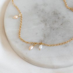 "Wilma" 18 karat forgyldt ankelk�de med perler