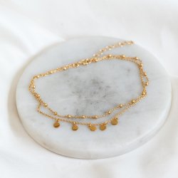 "Tessa" gold plated 2in1 ankle chain