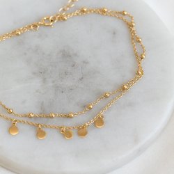 "Tessa" gold plated 2in1 ankle chain