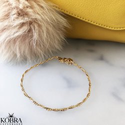 "Sally" twisted ankle chain in plated gold