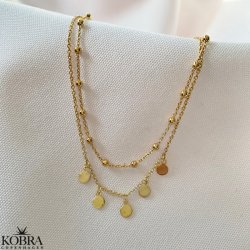 "Tessa" 18 karat forgyldt 2i1 ankelkde 