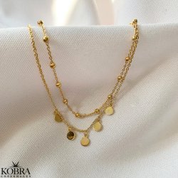 "Tessa" 18 karat forgyldt 2i1 ankelkde 