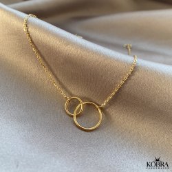 "Oslo" Ankel kde i guld med 2 cirkler