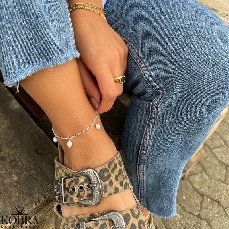 "Noella" slv ankelkde med 5 perler