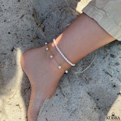 "Noella"  guld ankelkde med 5 perler