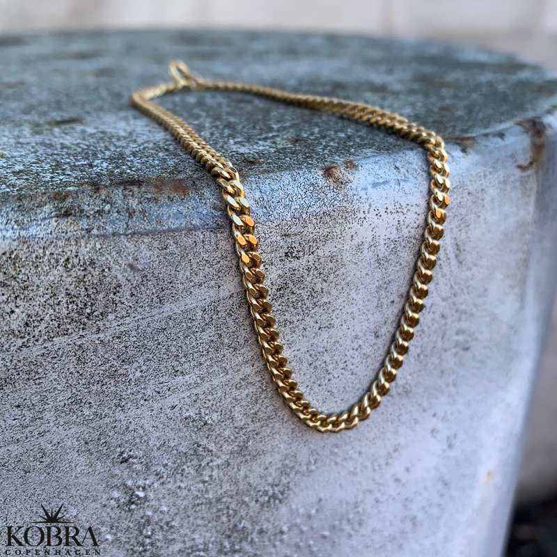 "Clinton" 3mm panzer ankelkde forgyldt med 18 karat