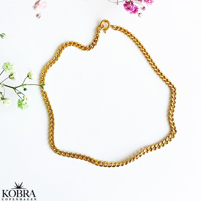 "Clinton" 3mm panzer ankelkde forgyldt med 18 karat