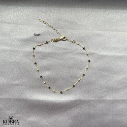 "Alba" guld ankelkde med emaljefarvet kugler-valgfri farve!