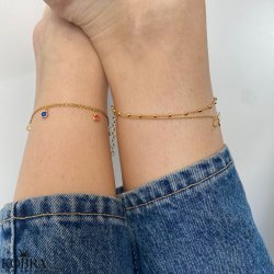 "Tessa" 18 karat forgyldt 2i1 ankelkde 