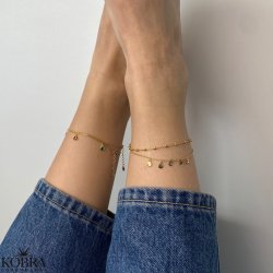 "Tessa" 18 karat forgyldt 2i1 ankelkde 