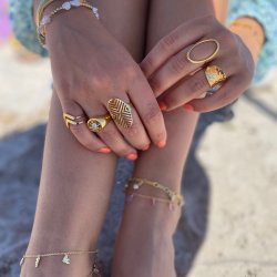 "Elipse" 18 karat forgyldt hndlavet oval ring