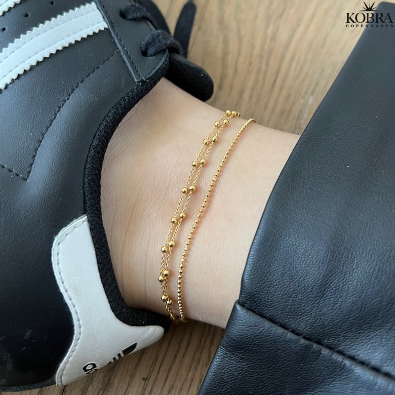 "Ellie" dobbelt ankelkde i 18 karat forgyldt