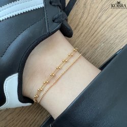 "Ellie" dobbelt ankelkde i 18 karat forgyldt