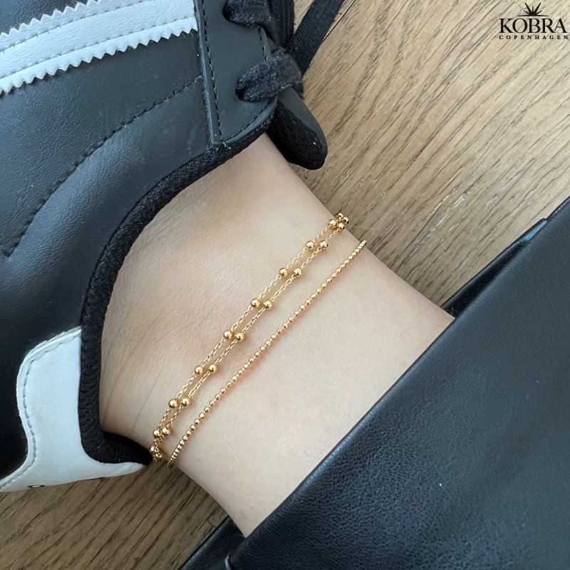 "Ellie" dobbelt ankelkde i 18 karat forgyldt