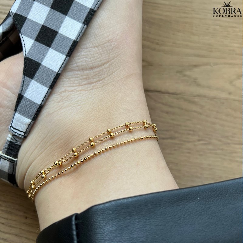 "Ellie" dobbelt ankelkde i 18 karat forgyldt