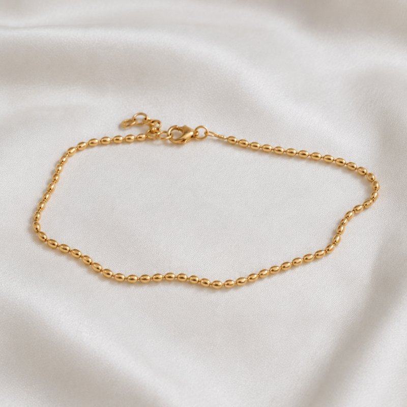 "Sandy" anklet with gold balls