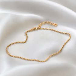 "Mellow" ankle chain with gold balls