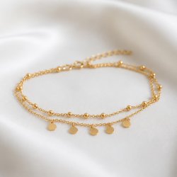 "Tessa" gold plated 2in1 ankle chain