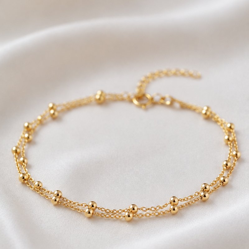 "Ellie" anklet in 18 carat gold plated