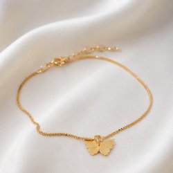 "Nanna" gold butterfly ankle chain