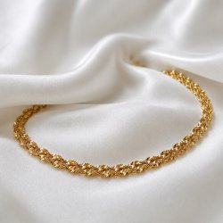 "Verano" twisted double ankle chain in gold