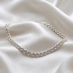 "Verano" twisted double ankle chain in sterling silver