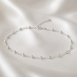"Ellie" ball ankle chain in sterling silver