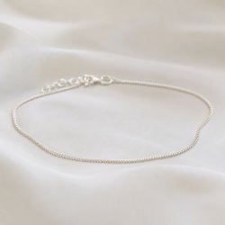 "Clinton" ankle chain in silver 1 mm. 
