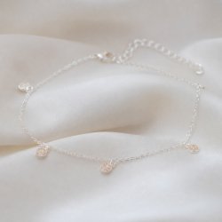 "Gemma" Ankle chain in silver with amulets
