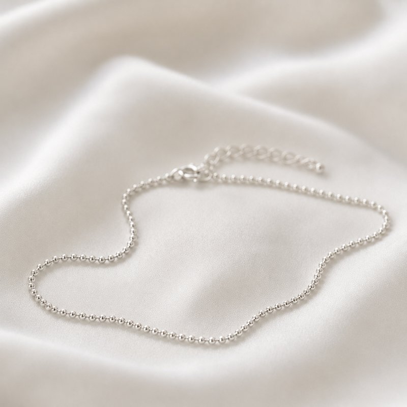 "Mellow" ankle chain with silver balls