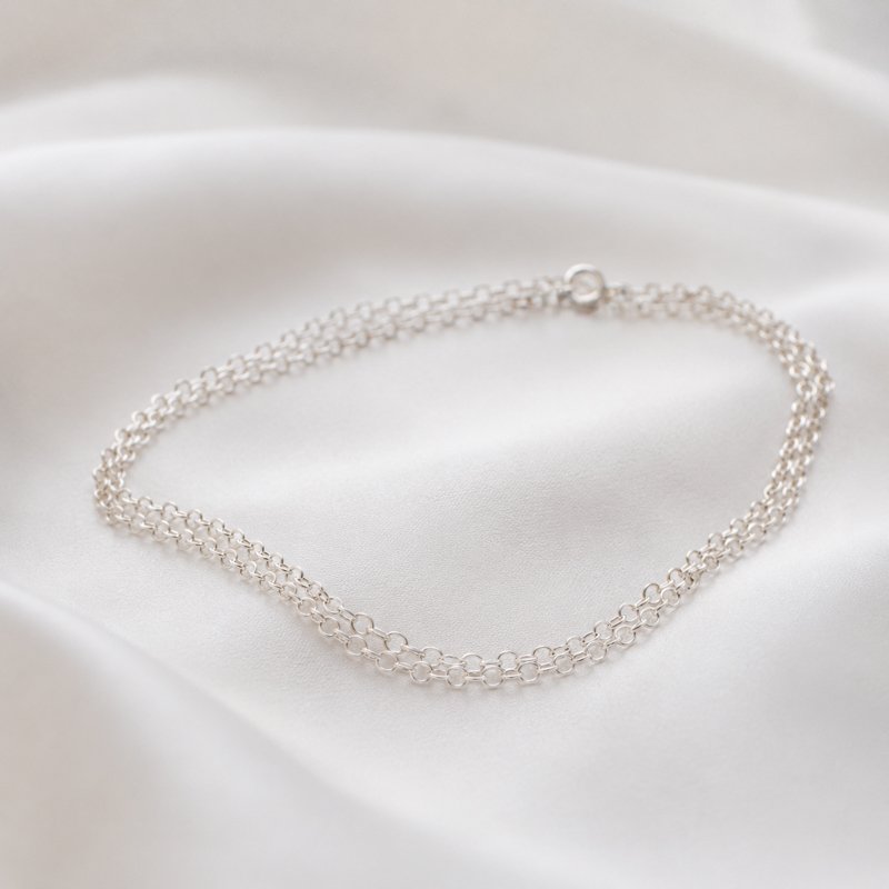 "Simplicity" simple 2in1 ankle chain in silver