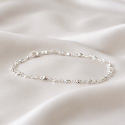 "Valli" twisted anklet in silver