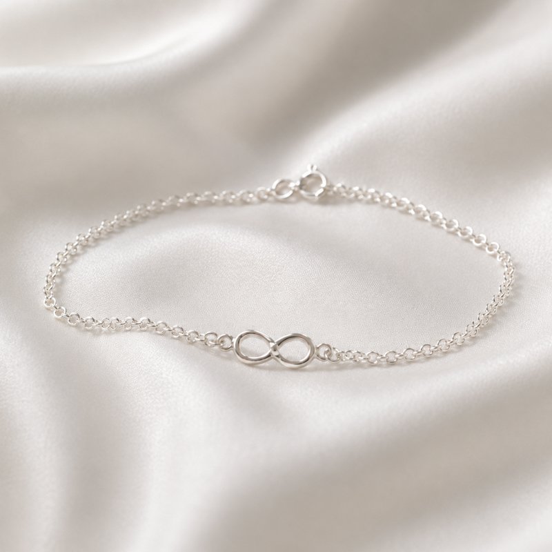 "Infinity" silver anklet with infinity symbol