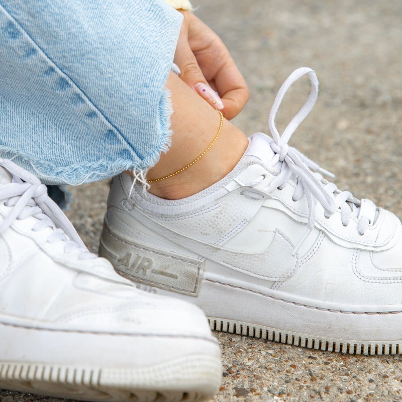 "Mellow" ankle chain with gold balls