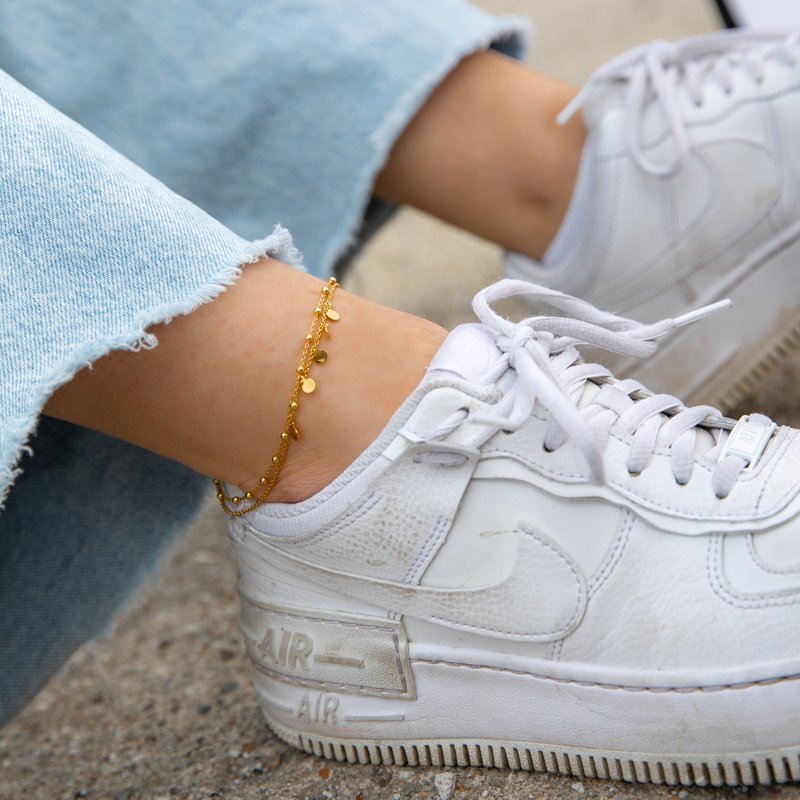 "Tessa" gold plated 2in1 ankle chain