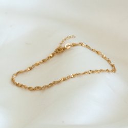 "Valli" twisted anklet in gold