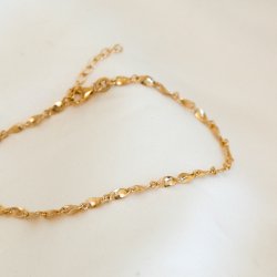 "Valli" twisted anklet in gold