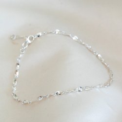 "Valli" twisted anklet in silver