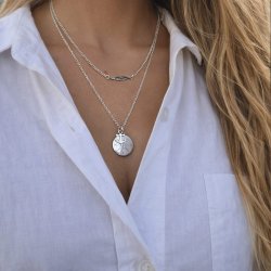 "Lost Without You" halsk�de i matteret eller blankt sterling s�lv med kompas og anker - inklusiv personlig gravering