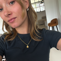 "Anna" Mini ID Tag with Cross Engraving in 18k gold plated