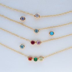 "Faye" Birthstone Armband - 18K F�rgyllt Silver