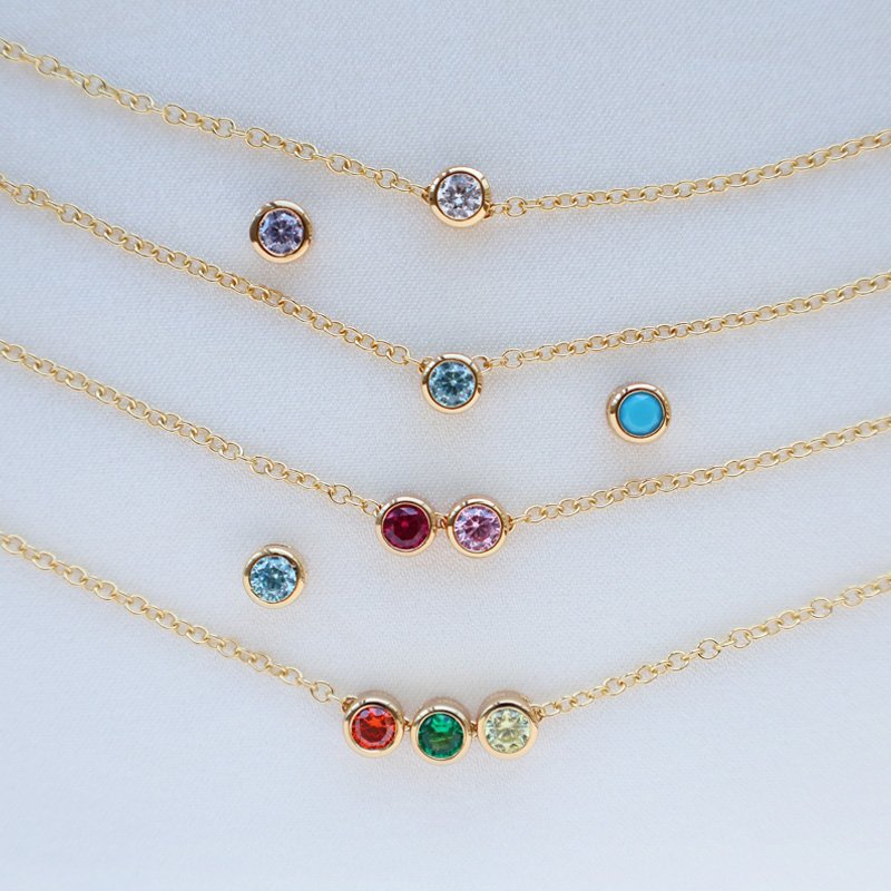"Faye" Birthstone Armband - 18K F�rgyllt Silver