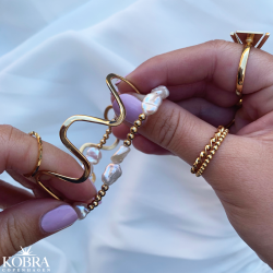 "Harlan" 14 karat forgyldt blget armbnd