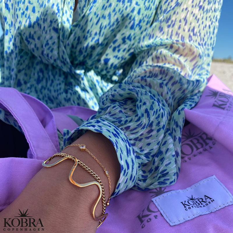 "Harlan" 14 karat forgyldt blget armbnd