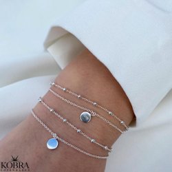 "Ellie" 2i1 silver bracelet with small amulet