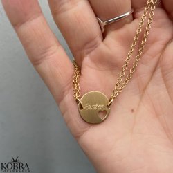 "I Promise You" 18 karat forgyldt armbnd med hjerte inklusiv gravering