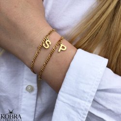 "Soho" 18 carat gold plated bracelet with handmade letter