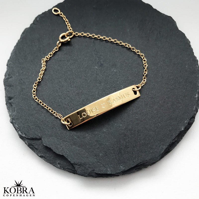 "Liverpool" guld armbnd med guldplade inklusiv gravering