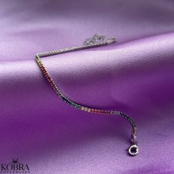 "Spring" armbnd med multifarvet sten i sterling slv