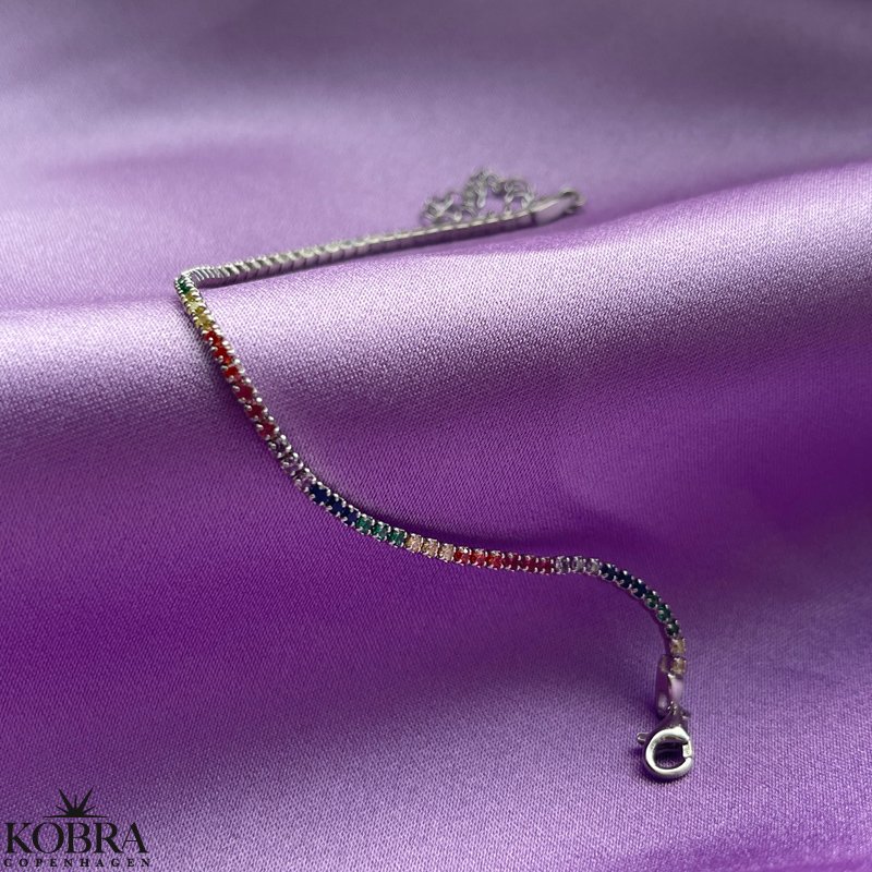 "Spring" armbnd med multifarvet sten i sterling slv